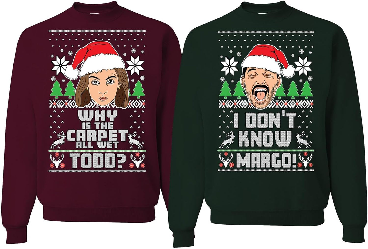 Ugly Christmas Sweatshirt for Couples by Wild Custom Apparel