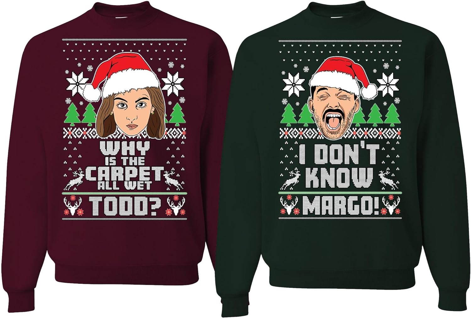 Ugly Christmas Sweatshirt for Couples by Wild Custom Apparel