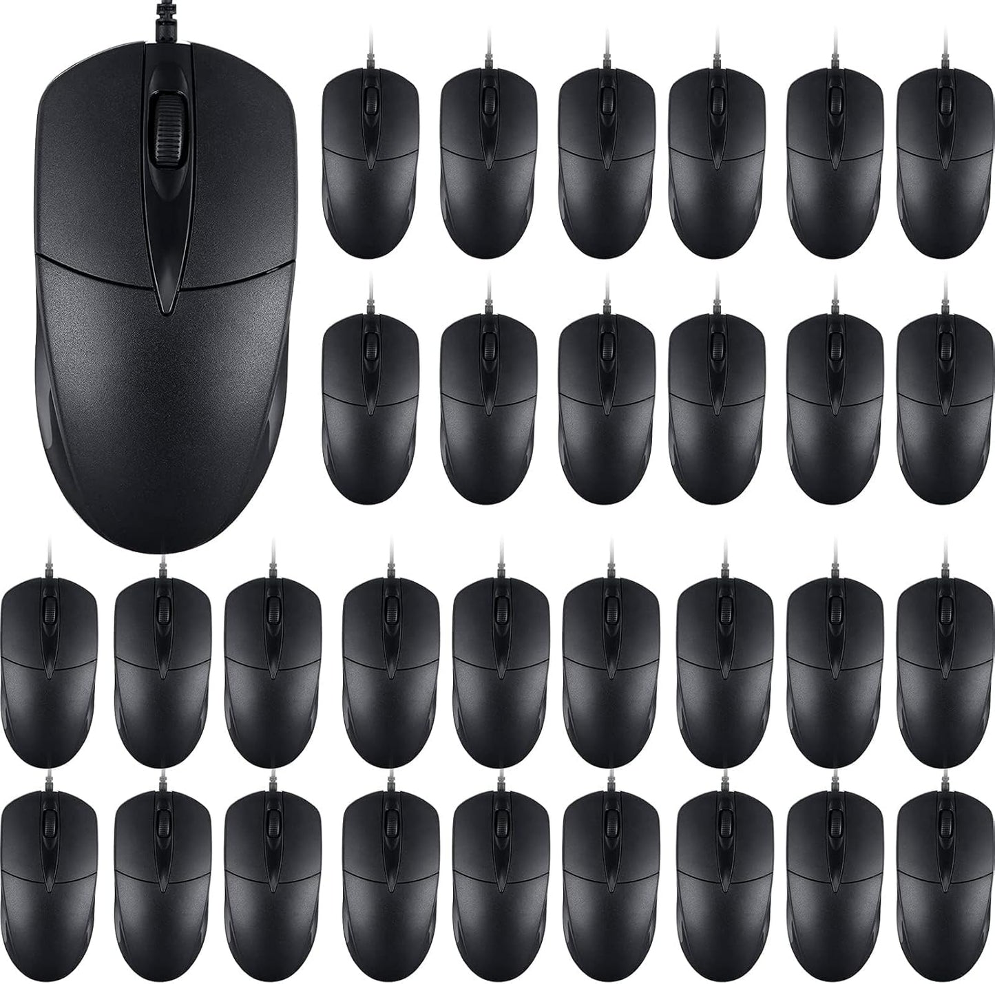 200 Black Wired Computer Mouse for Home Office Use and More