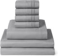 Mellanni Split King Sheet Set - 7-Piece Light Gray Bedding