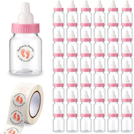Baby Shower Mini Milk Bottles + 500 Thank You Stickers - DIY Favor Kit!