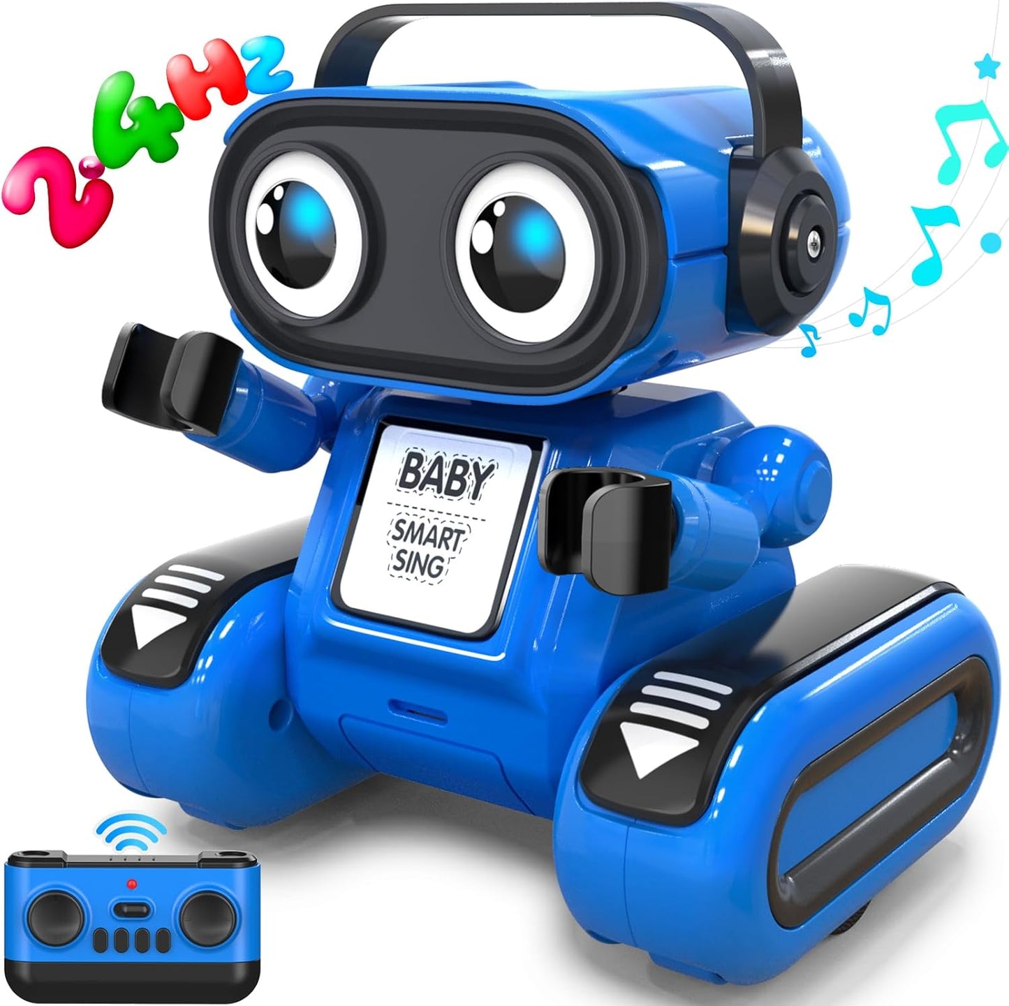 Interactive Robot Toy with LED Eyes & Music - Perfect Gift for Boys!