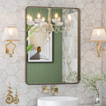 LOAAO 20x30 Bronze Bathroom Mirror Rounded Rectangle - Clear HD