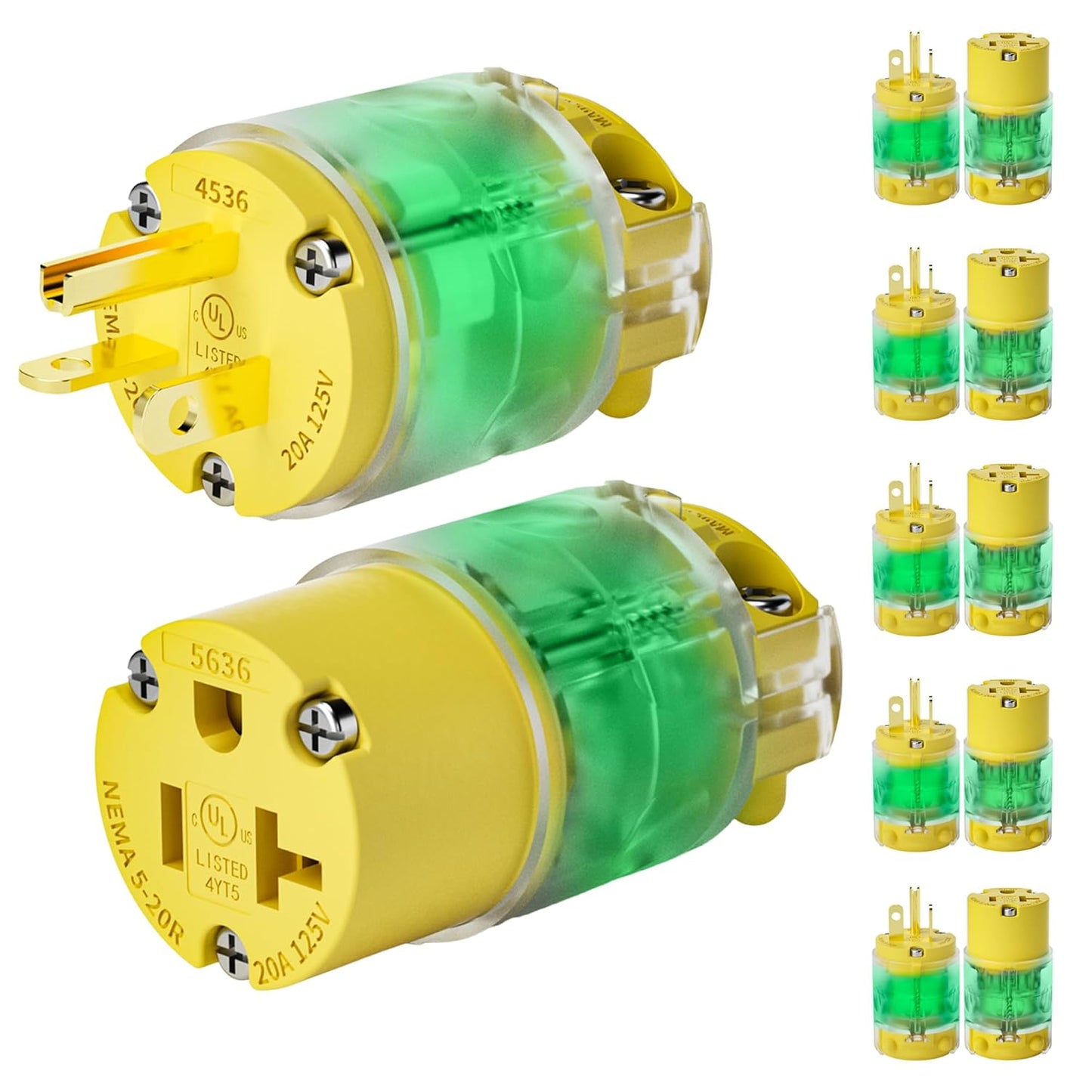 EPLESETON 20 Amp Extension Cord Ends Lighted Plug Set Review