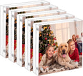 NIUBEE 4x4 Acrylic Frames 5 Pack - Clear Double Sided Desktop Display
