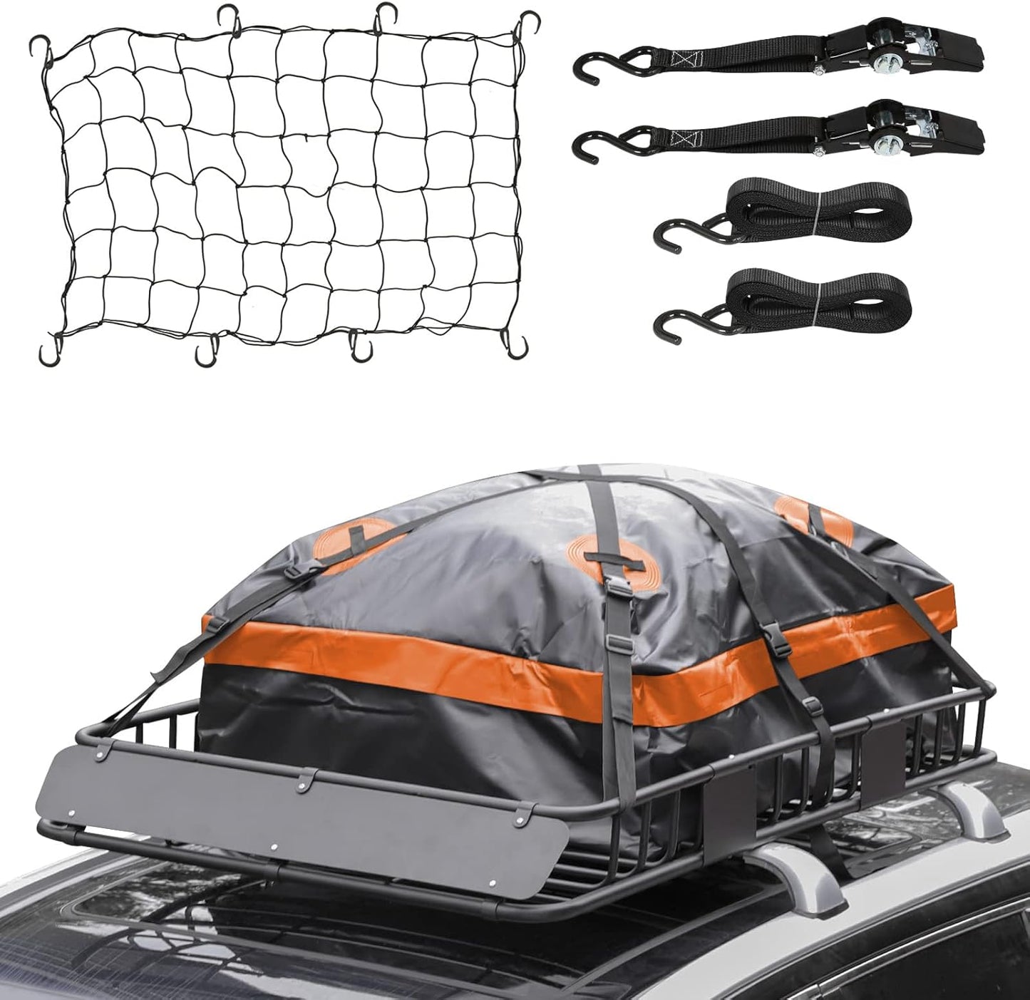 WEIZE Heavy Duty Roof Rack Carrier Basket with Waterproof Bag