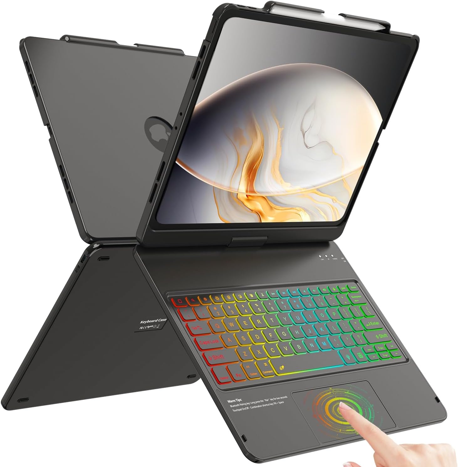 FUWANG Touch Keyboard Case for iPad Air 13 inch with Trackpad