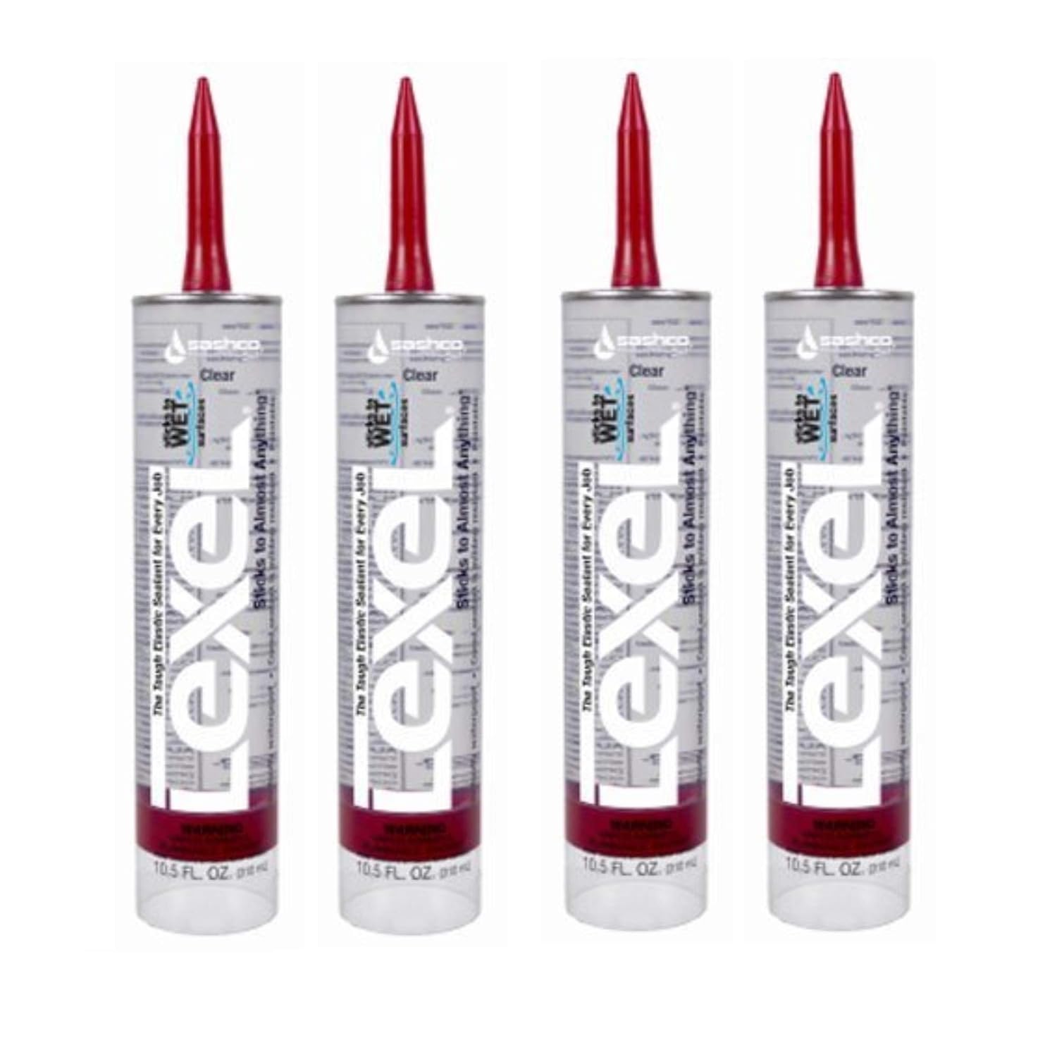 Sashco Sealants Clear Lexel Adhesive Caulk - 10.5oz 4 Pack