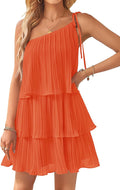 ZESICA One Shoulder Ruffle Tiered Chiffon Mini Dress - Flowy Boho