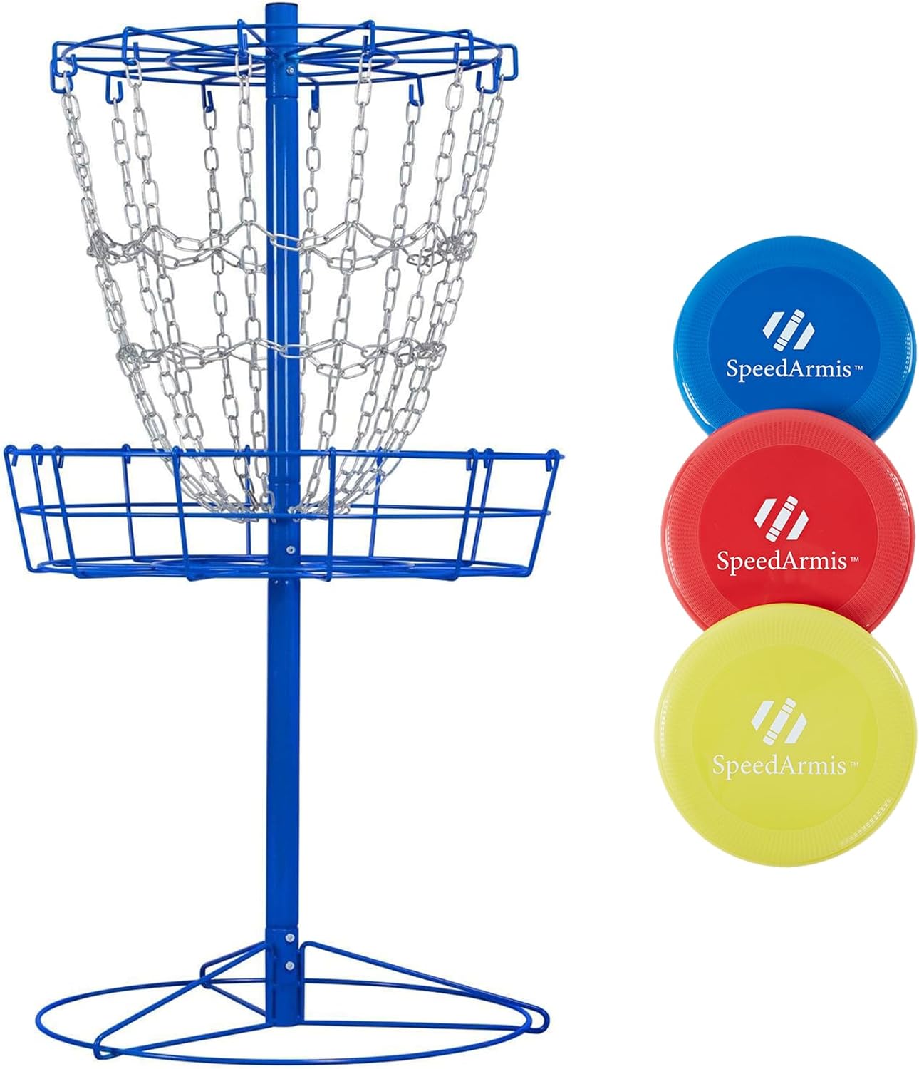 Professional Portable Disc Golf Basket - Heavy Duty Chains - SpeedArmis