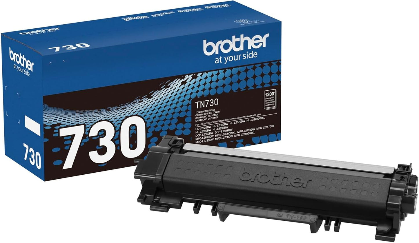 High-Yield Brother TN730 Black Toner- Up to 1,200 Pages