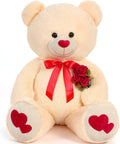 Tezituor Giant Teddy Bear 4ft with Red Love Heart - Cozy Gift