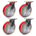 8in x 2in Heavy Duty Casters Set of 4 - 6000 lb Capacity Industrial