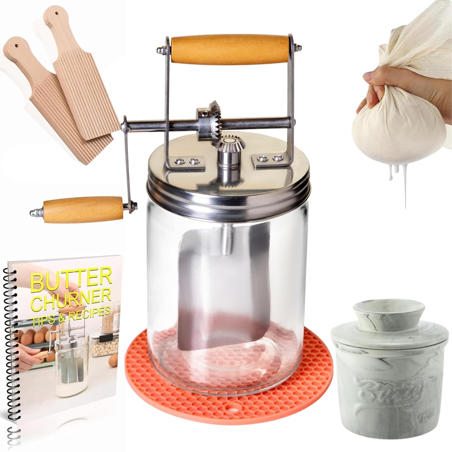 Dazey Butter Churn - Hand Crank Butter Maker for Homemade Butter
