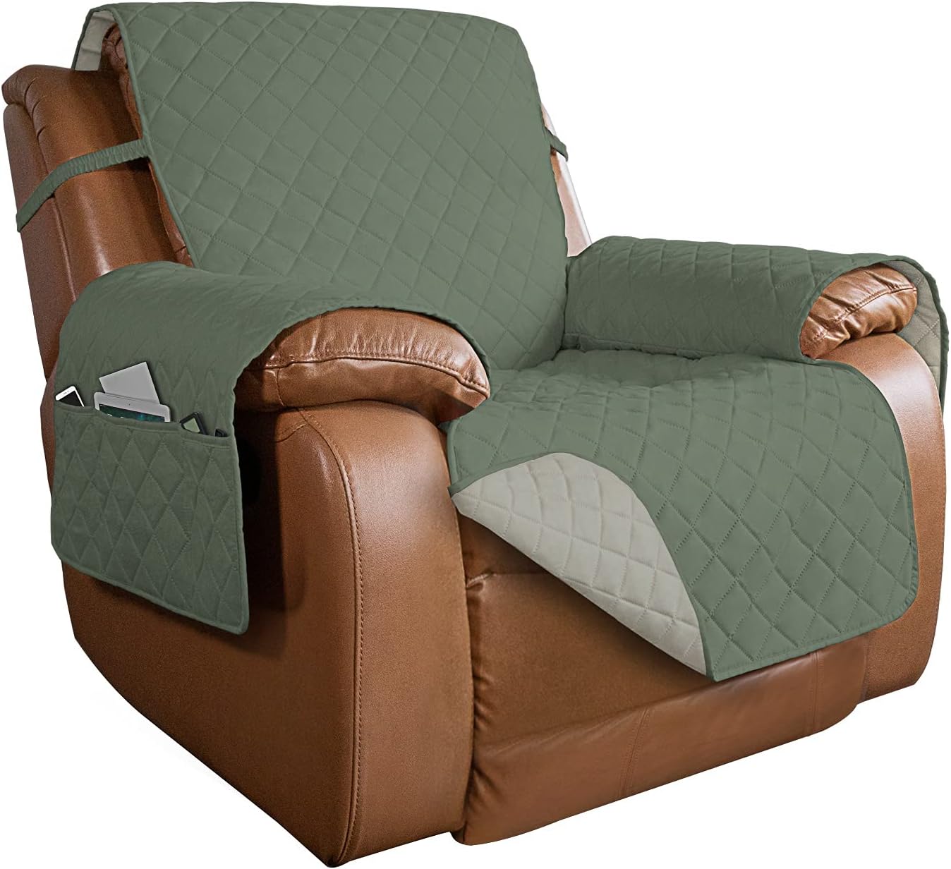 PureFit Reversible Quilted Sofa Cover for Oversized Recliners