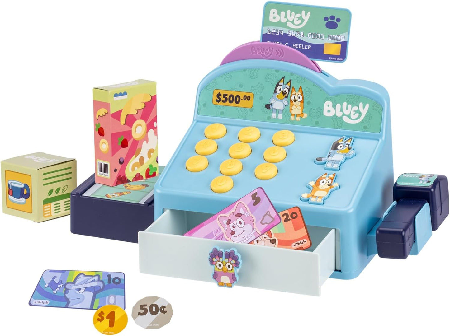 Bluey Cash Register with Interactive Sounds & Scanner | Pretend Play Shop Fun!