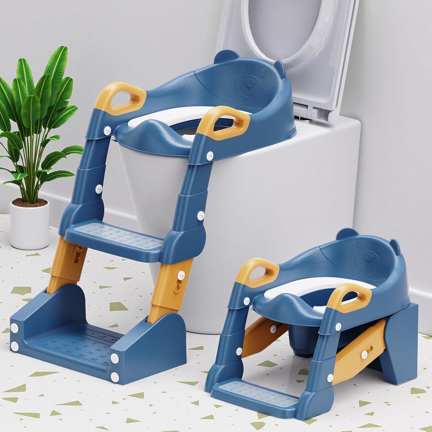 Potty Training Seat 3-in-1 Toddler Toilet Seat with Step Stool