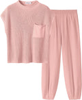 Two Piece Knit Sweater Vest Crop Top Pants Set - Chic Lounge Tracksuit