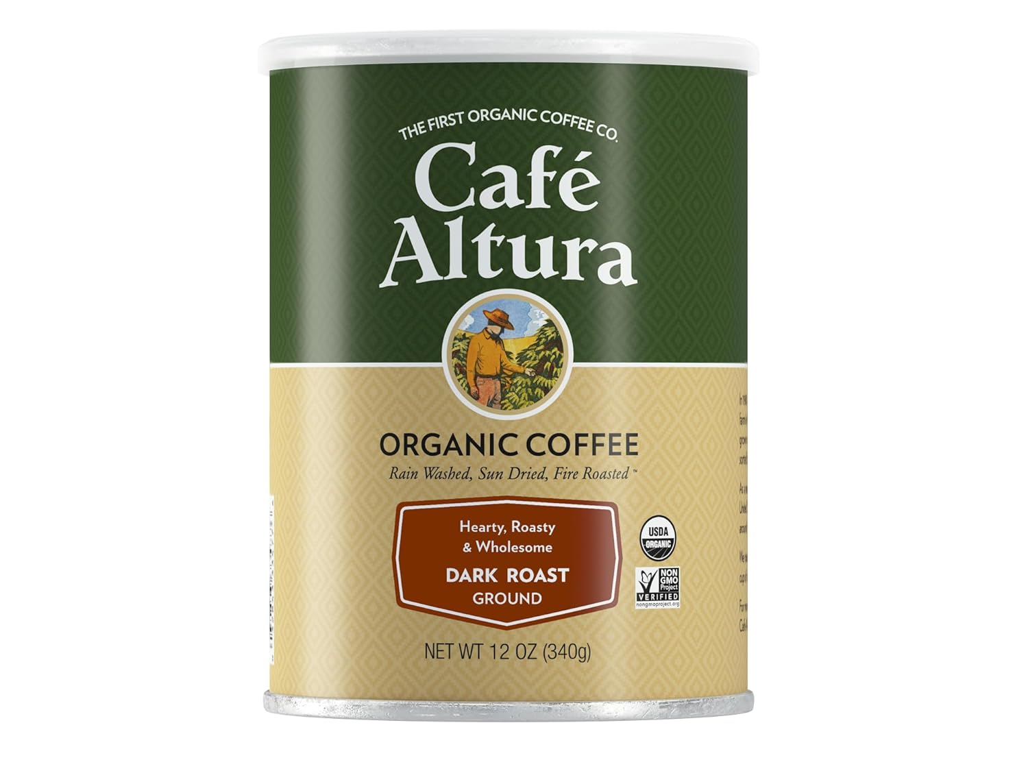 Cafe Altura Ground Organic Coffee Dark Roast 12 Ounce Pack of 3
