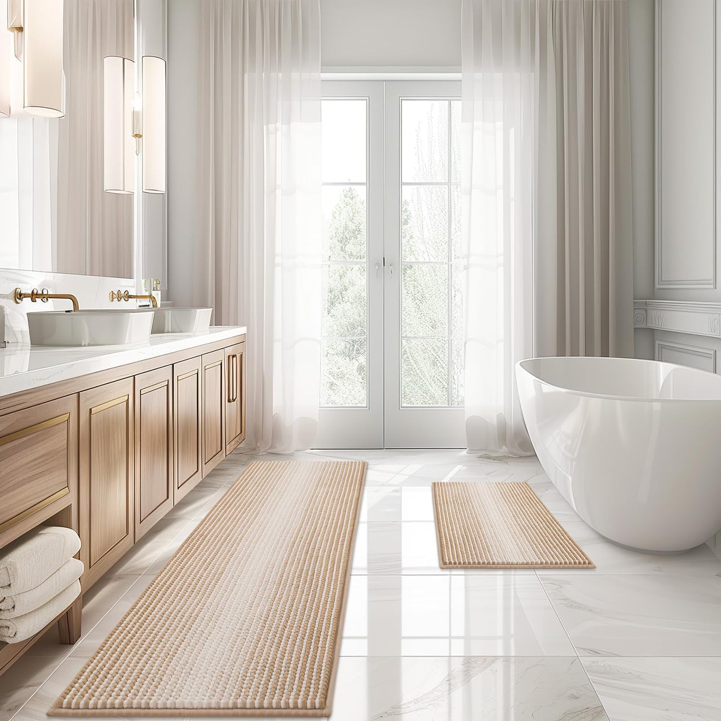 BSICPRO Bathroom Rugs and Mats Set for Luxurious Comfort