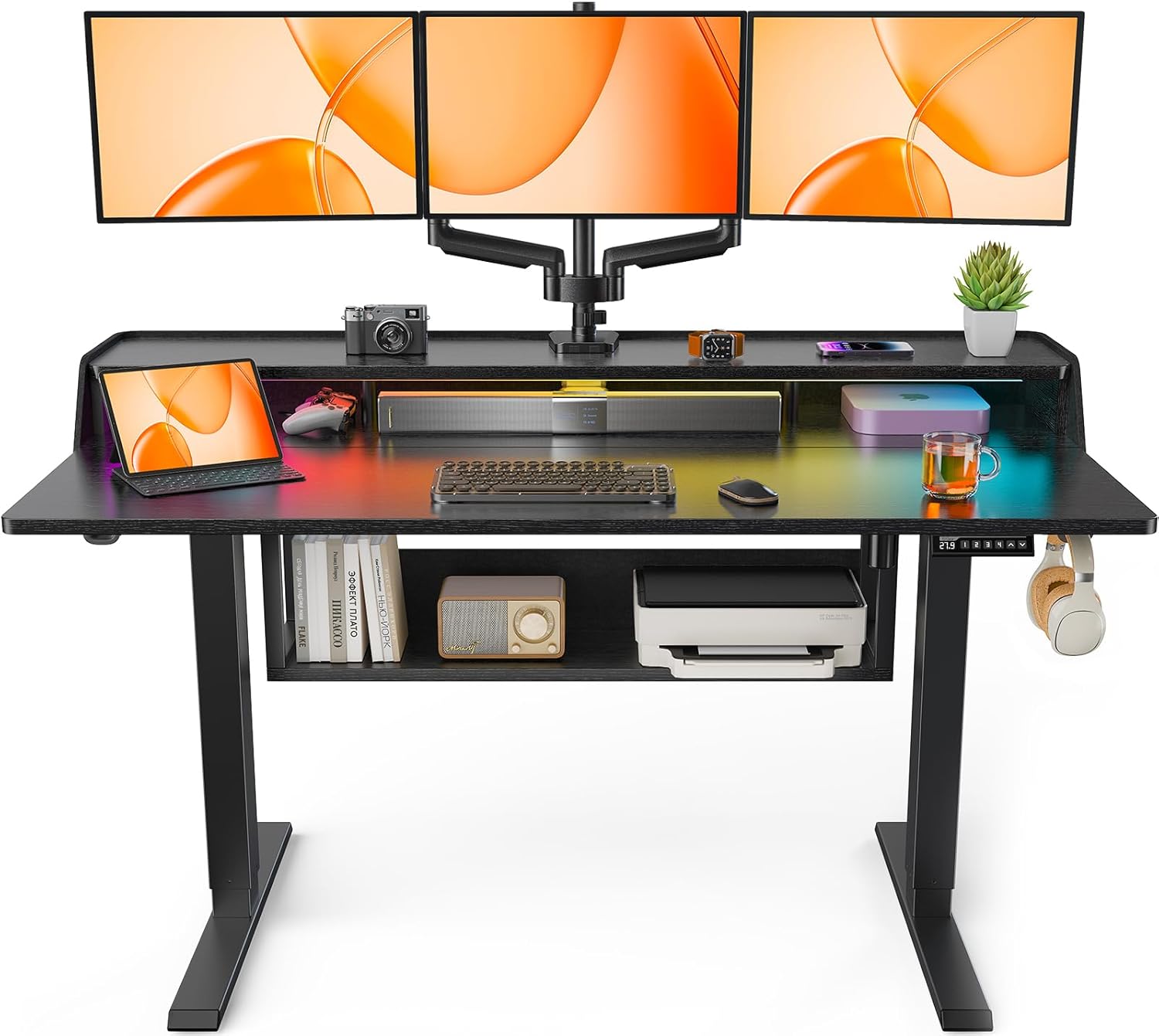 ErGear Standing Desk 55in Electric Height Adjustable with RGB