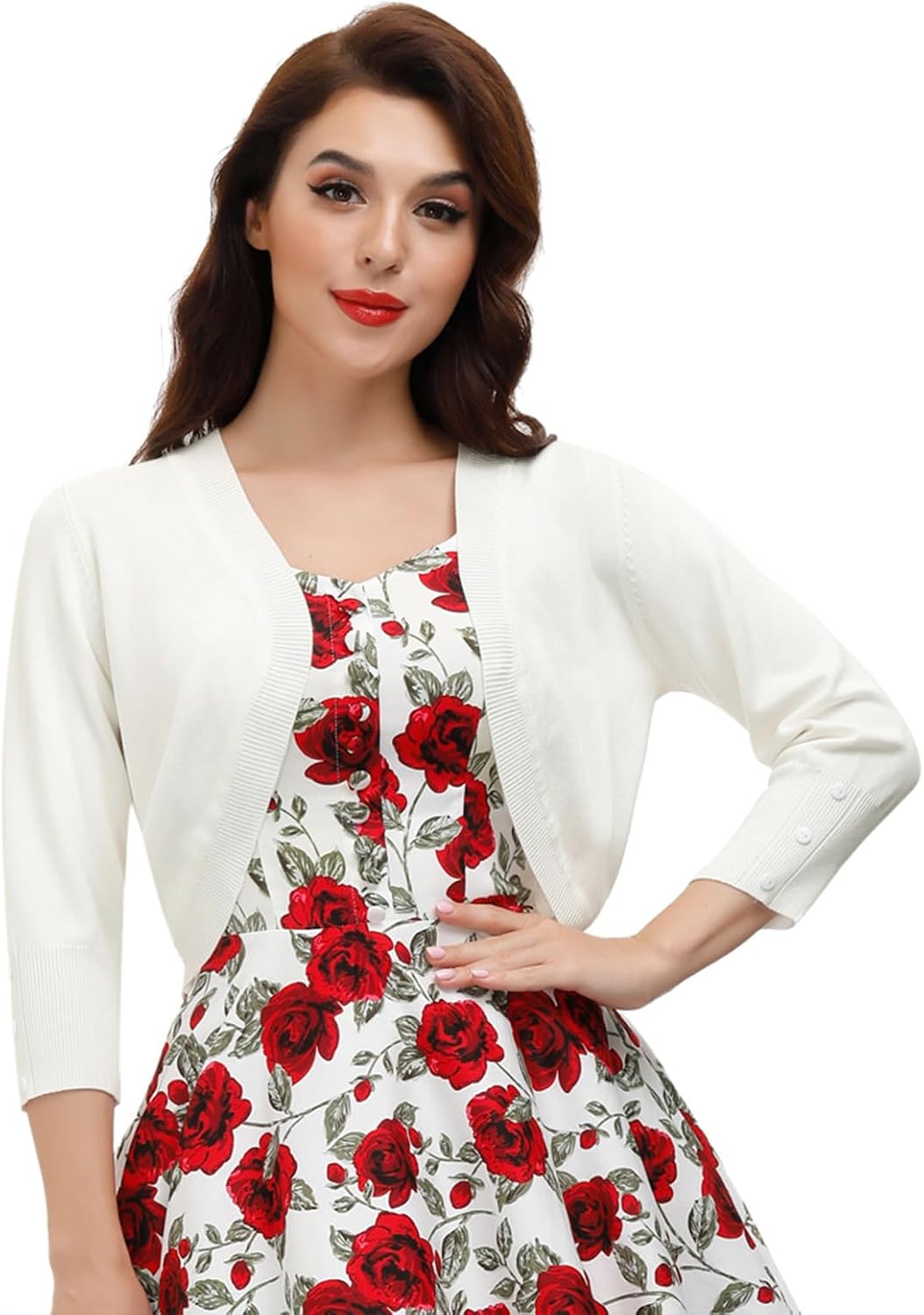 Belle Poque Womens 3/4 Sleeve Bolero Shrug for Elegant Style