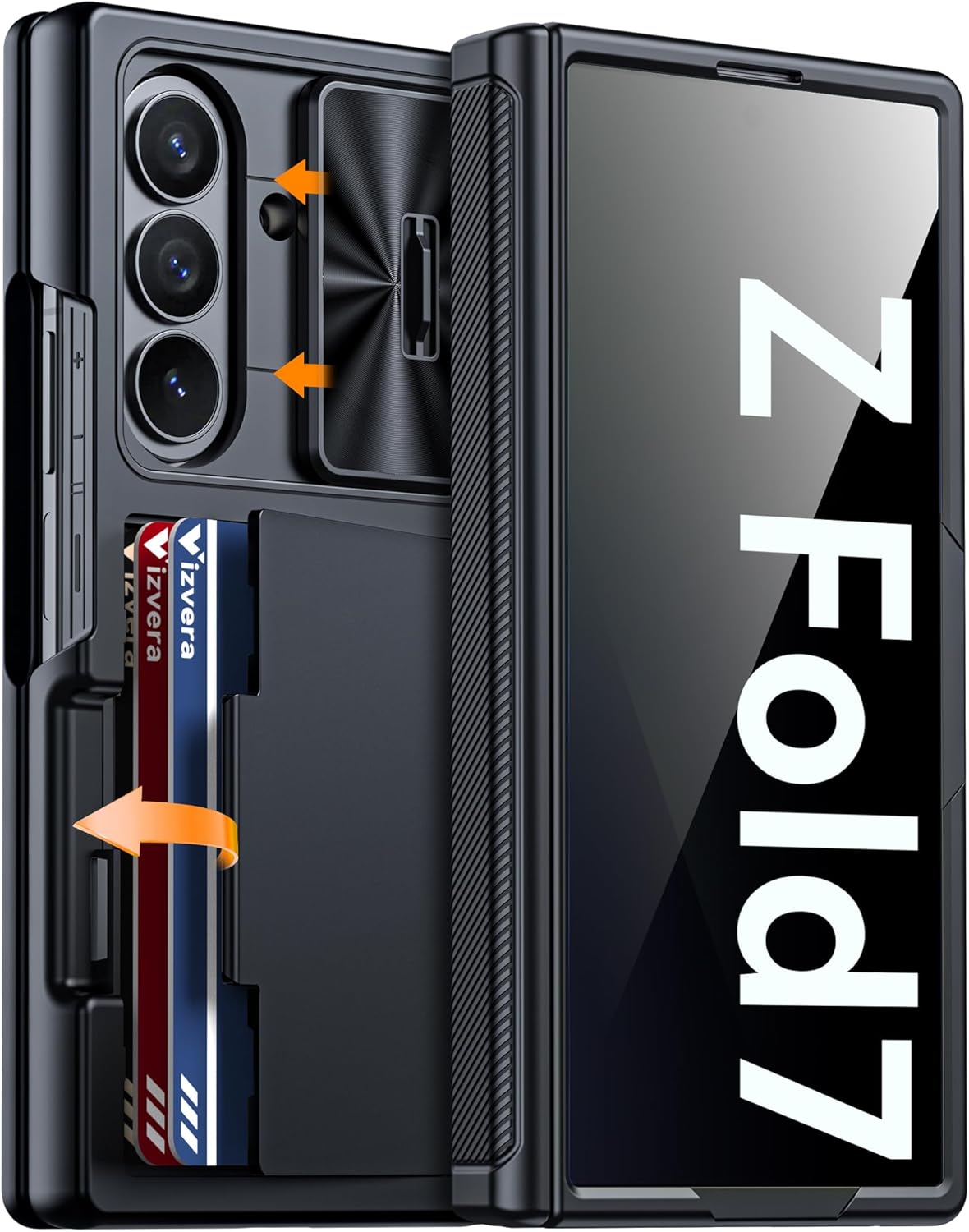 Vizvera Galaxy Z Fold 7 Case Wallet with RFID Protection