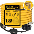 UTOOL 100 FT Heated Water Hose for RV Camper - Antifreeze Protection