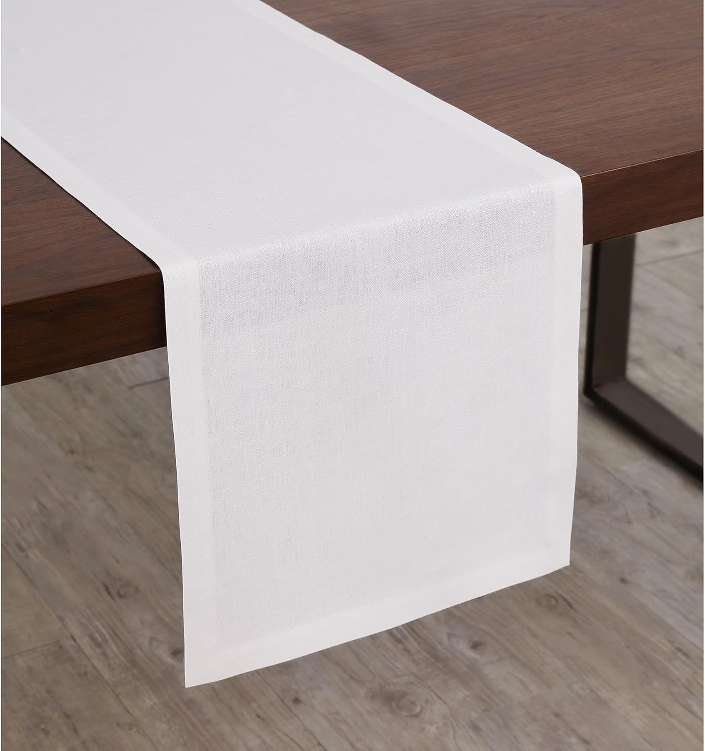 Elegant 100% Pure Linen White Table Runner for Dining Tables