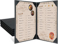 Menu Covers 8.5 in x 11 in 5 Pack - Classic Black PU Leather Menu
