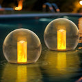 7.4x7.3 Solar Floating Pool Lights 2-Pack - Flickering Floating