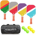 Pickleball Paddles 4 Pack - Lightweight Graphite Fiber Set with Bag