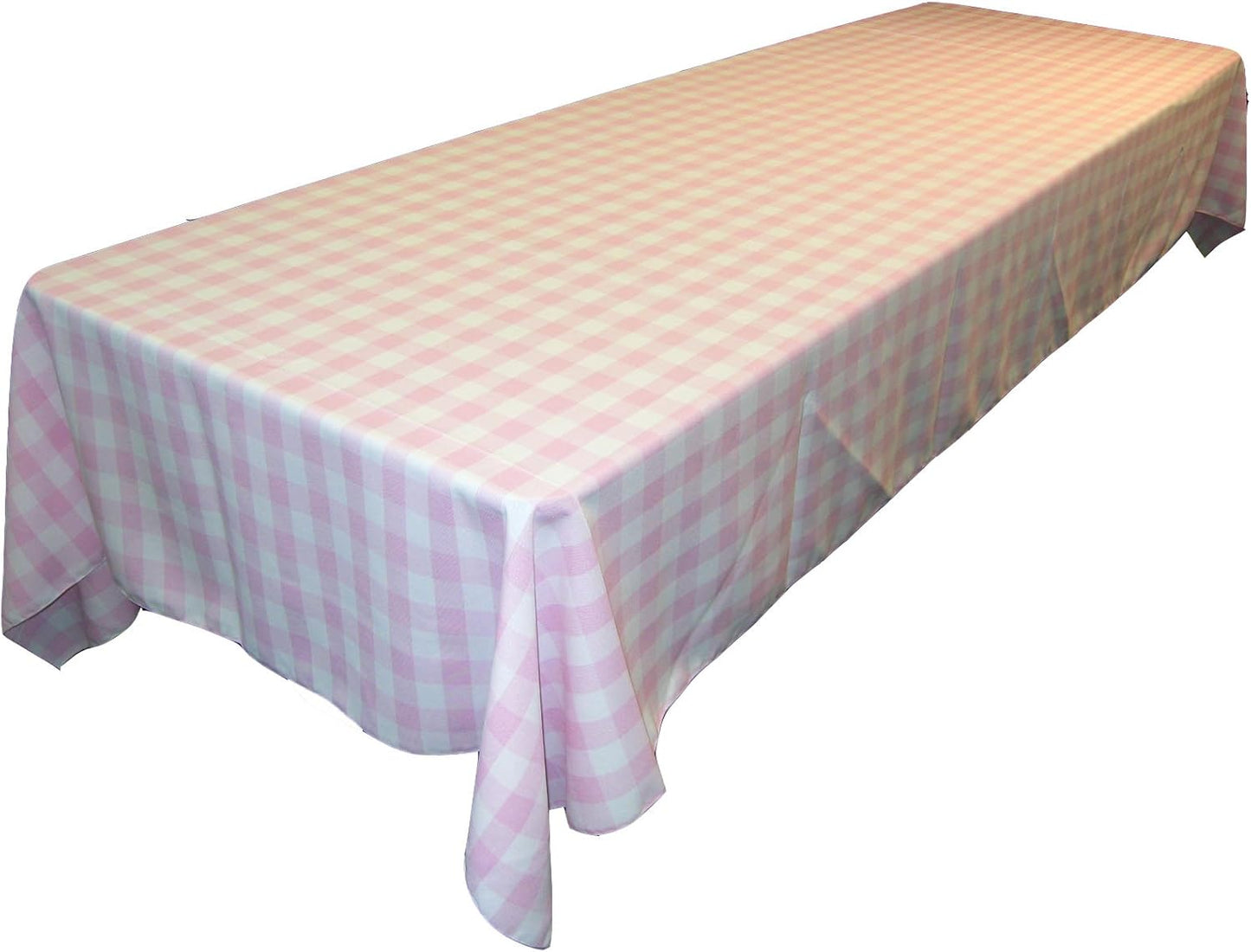 Pink Gingham Checkered Tablecloth - 60 x 120 in. for All Occasions