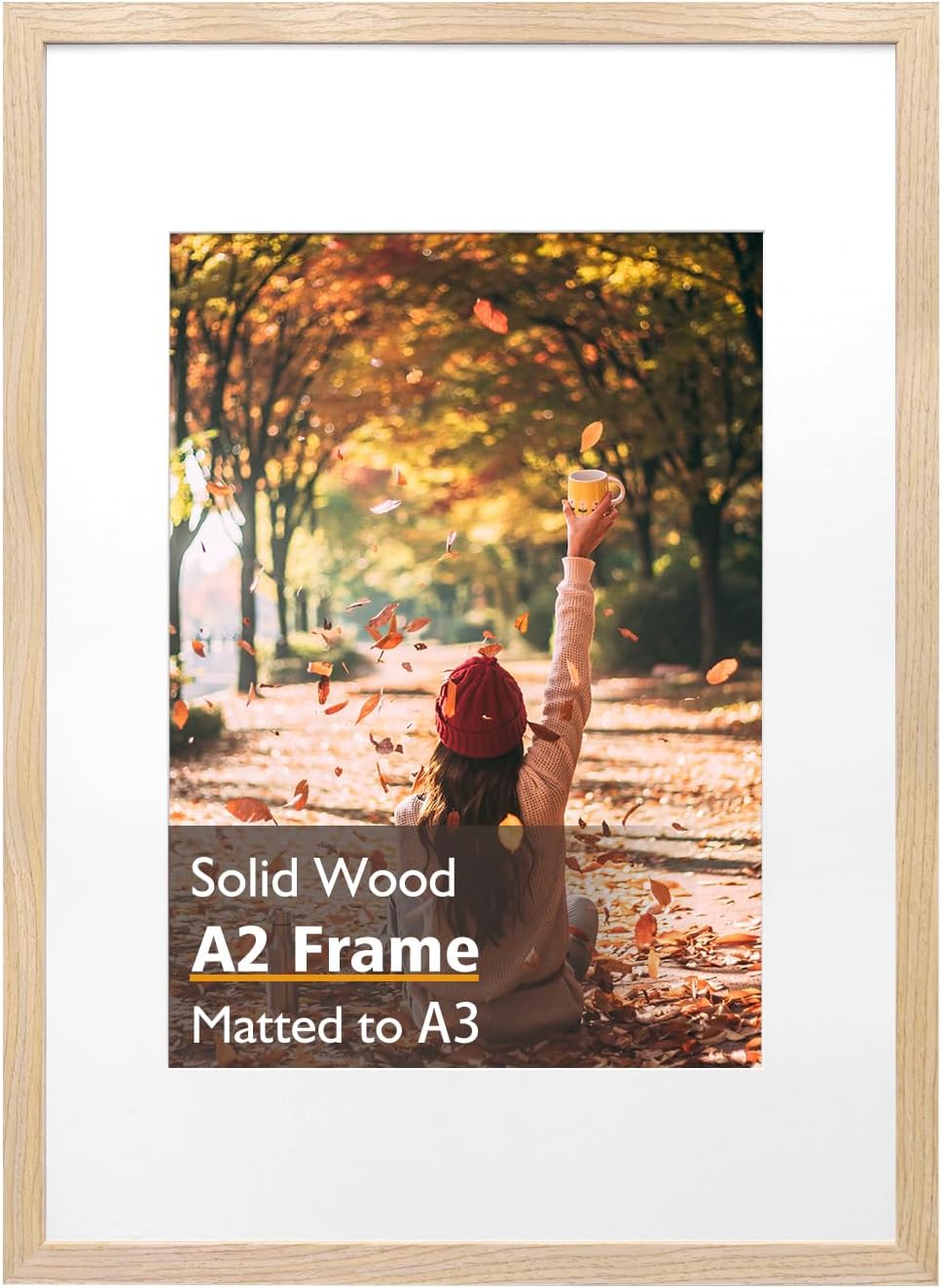 KINLINK A2 Picture Frame - Natural Solid Wood Design for Photos