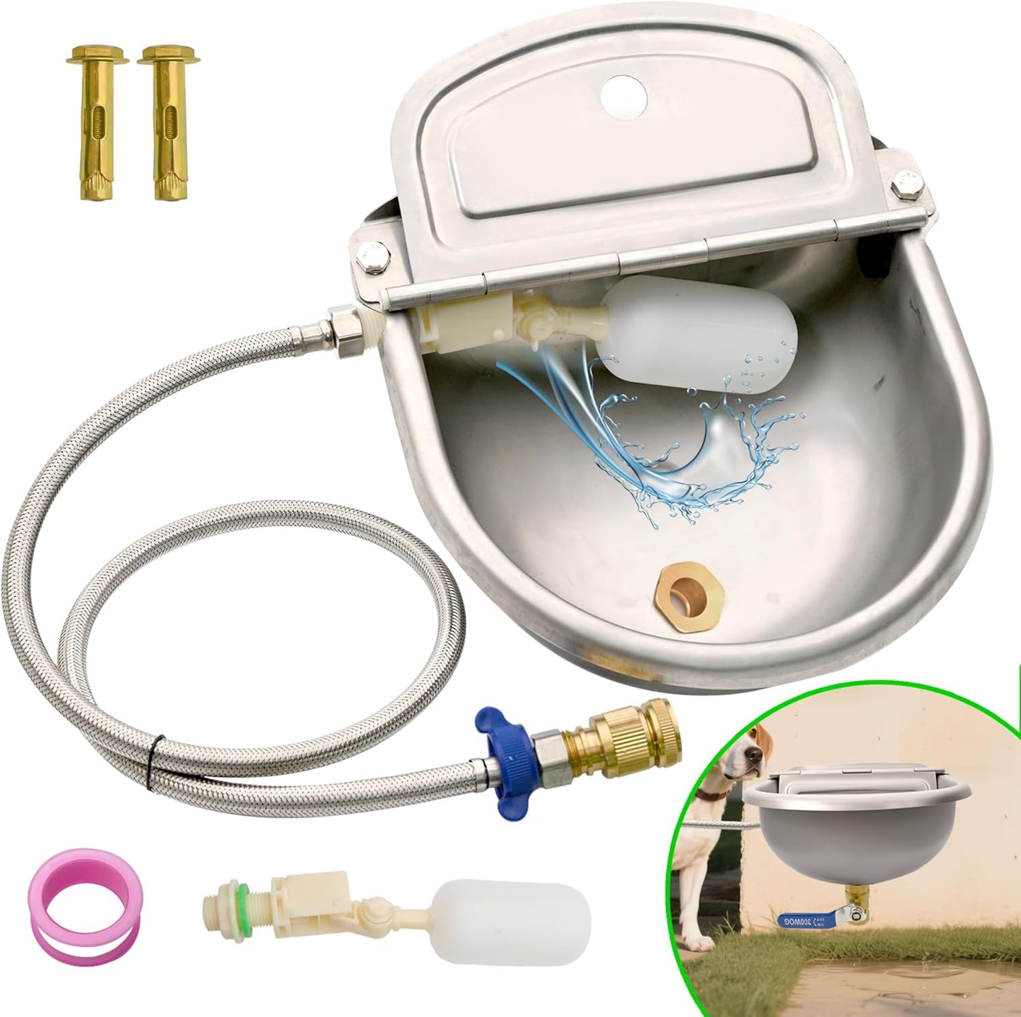 Automatic Dog Water Dispenser 1 Gallon with Drainage System