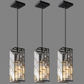 Black Pendant Lighting Modern Crystal Mini Chandeliers - Adjustable (3