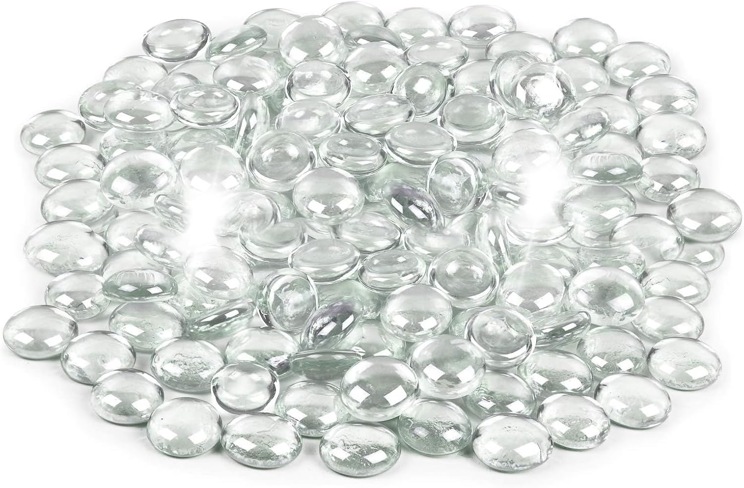 19 Pound Fire Glass Beads for Fire Pit - Ultra Clear Tempered Glass