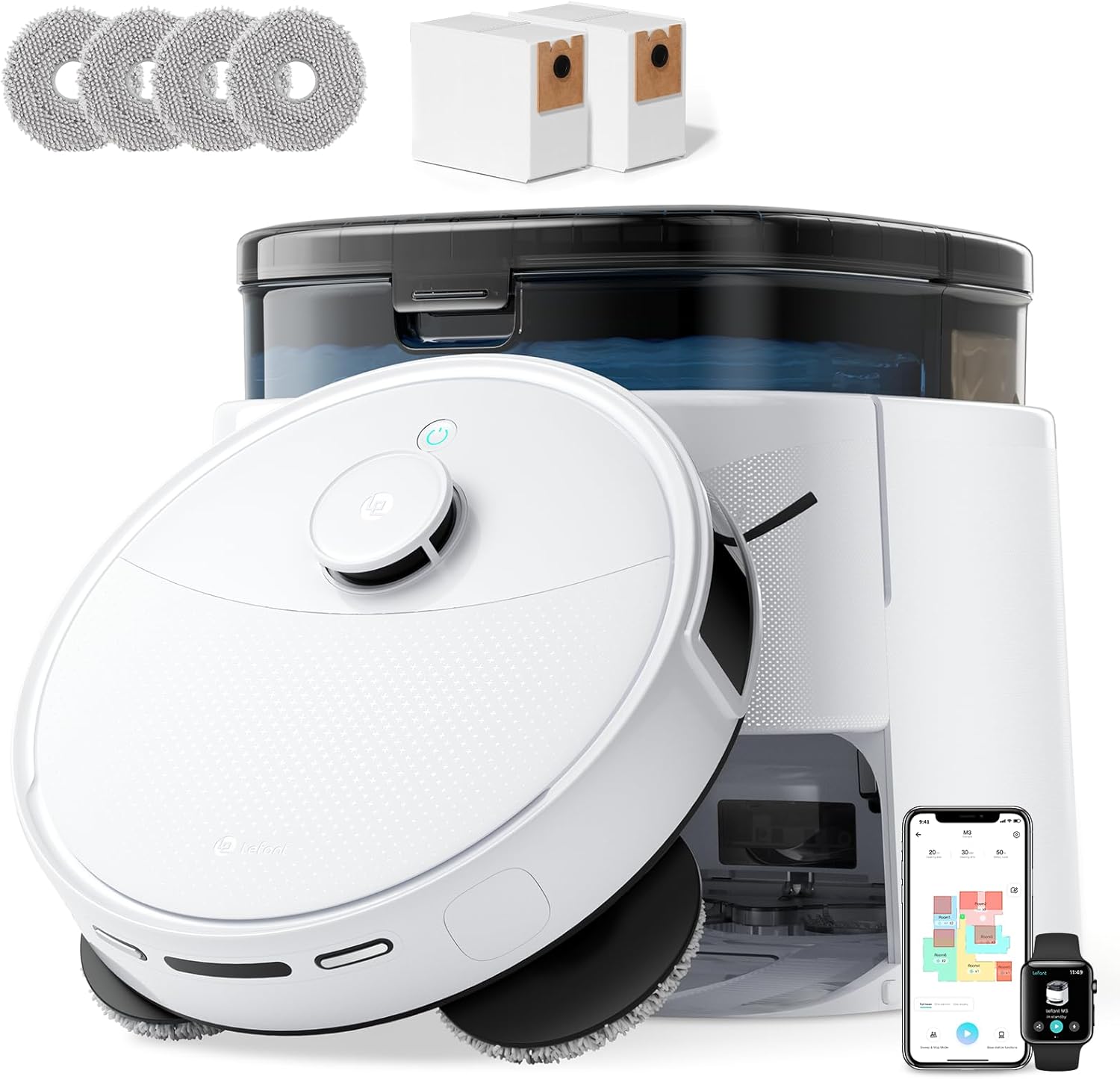 Lefant M3 Robot Vacuum and Mop with 12000Pa Suction Power