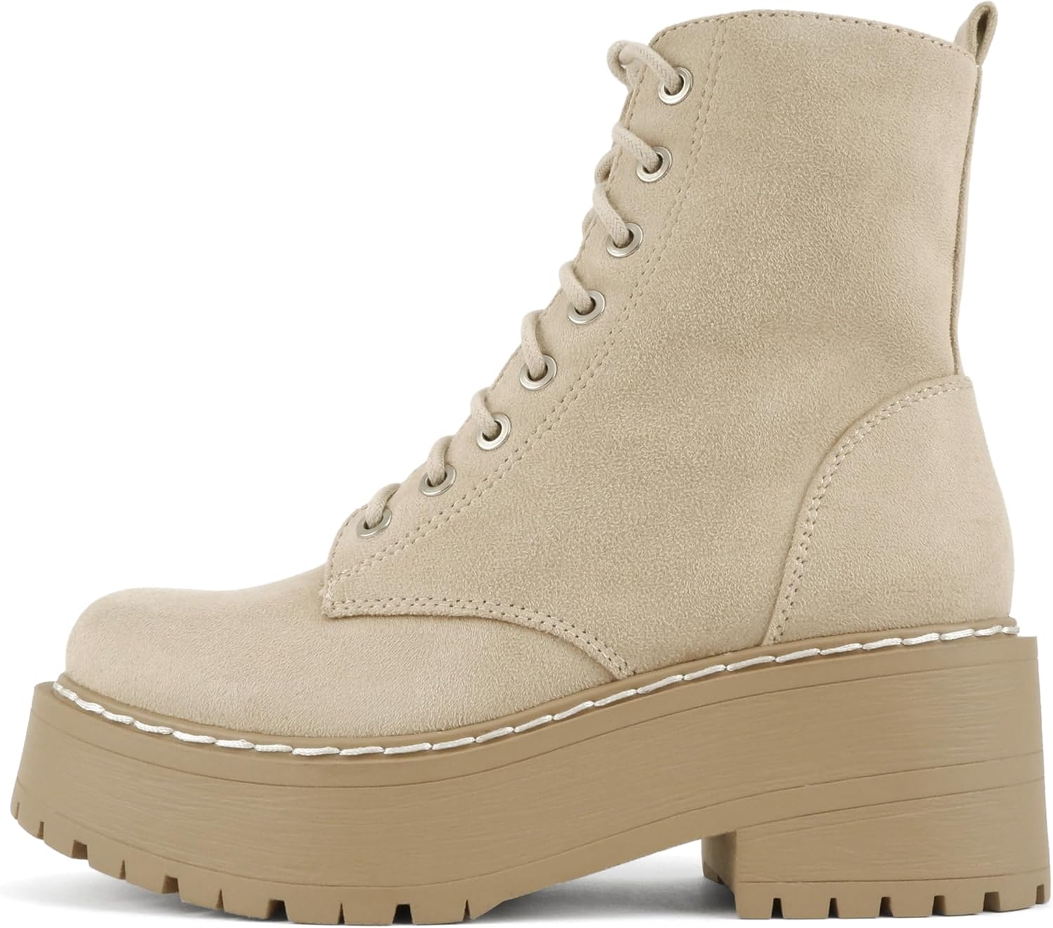 Soda FLING Women Chunky Lug Sole Lace Up Combat Ankle Boot