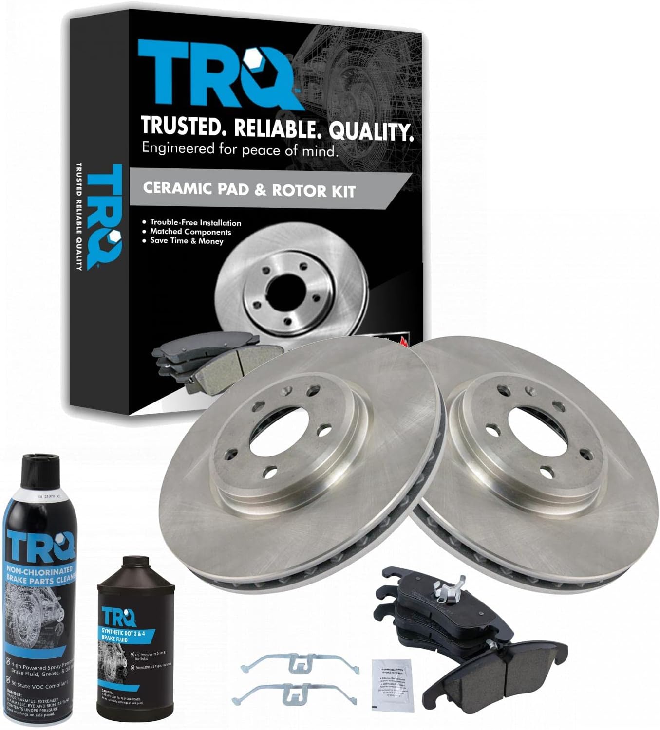 TRQ Front Brake Pad & Rotor Kit for Audi A4 A5 Q5 Models