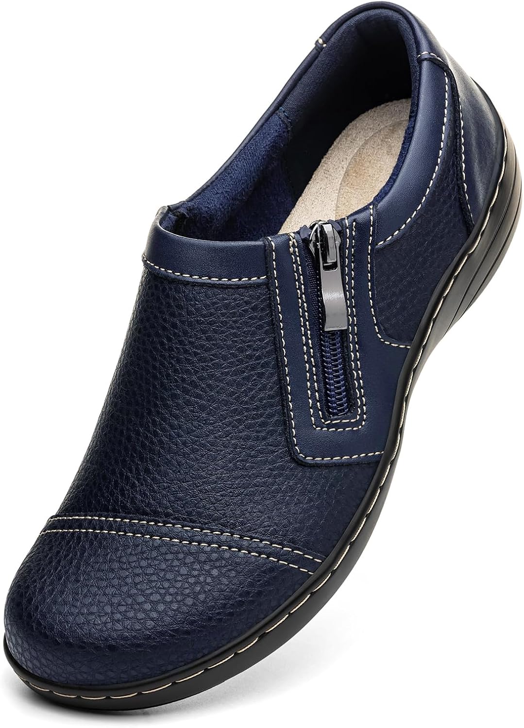 Women's Comfortable Leather Loafers for Everyday Walking Flats