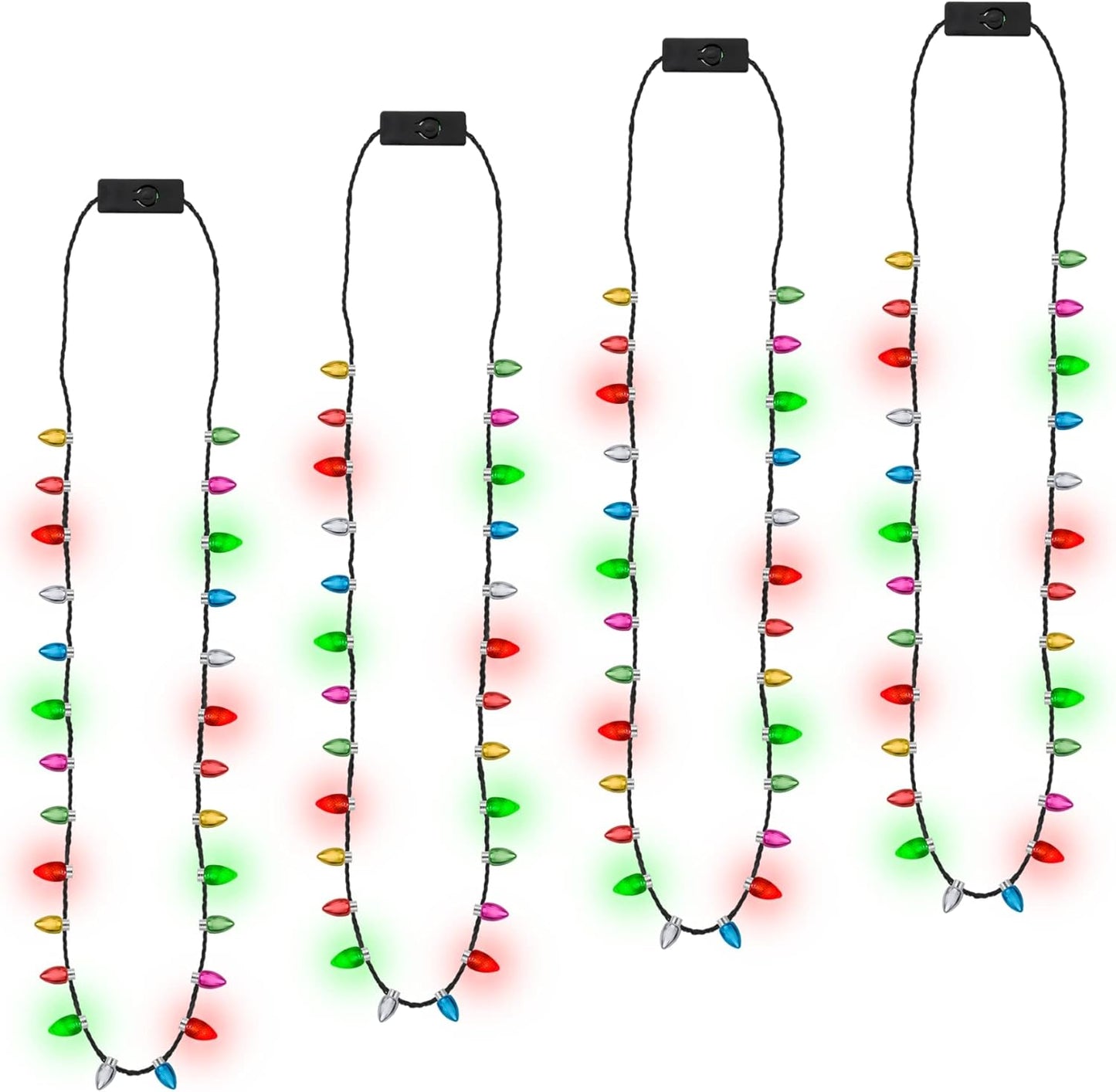 24pcs Christmas Necklace Light Up for Festive Celebrations