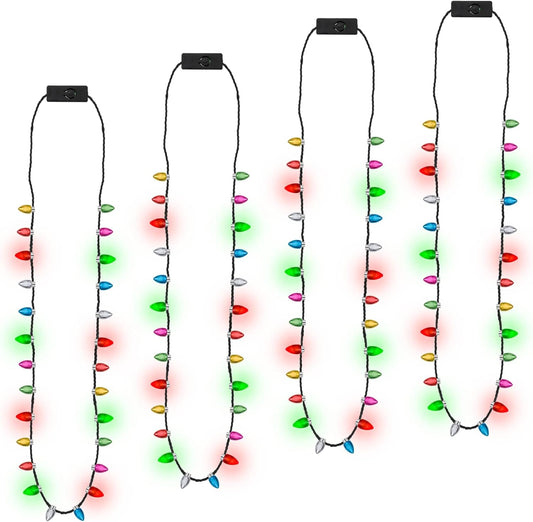 24pcs Christmas Necklace Light Up for Festive Celebrations