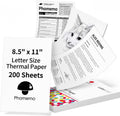 Phomemo Thermal Paper 8.5 in x 11 in Letter - Quick-Dry 200 Sheets