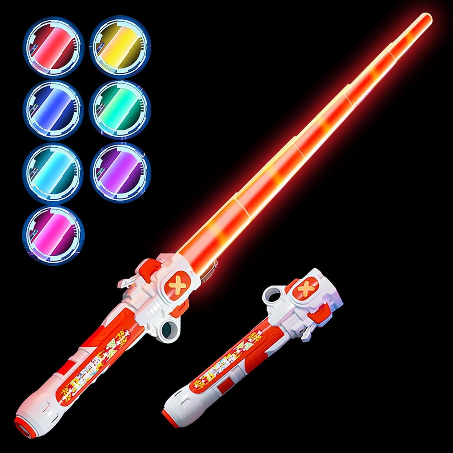 2 Pack Light Up Saber Set, 7 Colors, FX Sound, Motion Sensitive