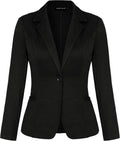 Women Long Sleeve Button Blazer - Slim Office Jacket