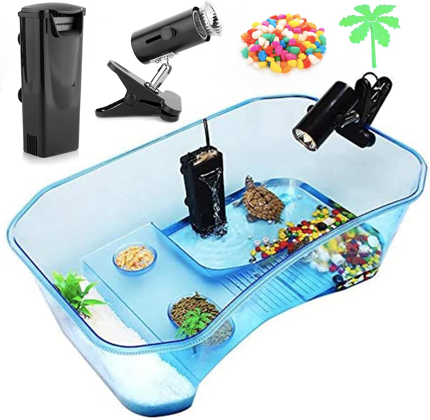 Geegoods Turtle Tank Aquarium for Pet Turtles and Reptiles