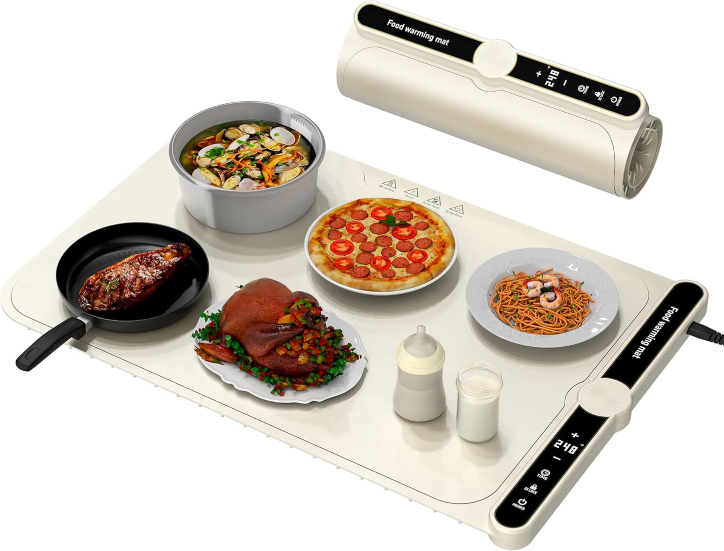 Food Warming Mat with 9-Level Temperature Adjustment for Parties