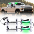 4X 6.1 in Emergency Strobe Lights Green/White - High Visibility