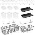 Peg Board Accessories Kit Pegboard Hooks Assortment with Bins - 42pcs